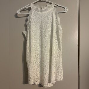 Lace Halter Neck Sleeveless Blouse